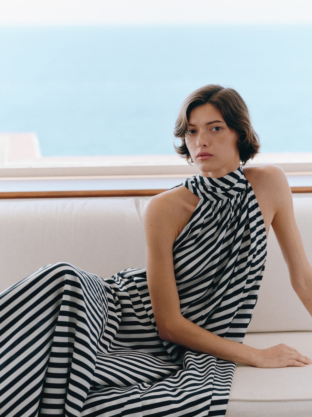 H&M Black and White Striped Maxi Dress